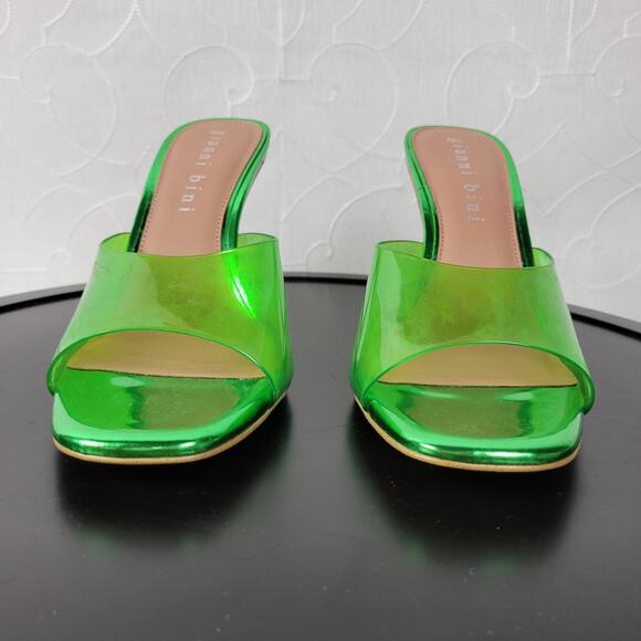 Gianni Bini Oziee Women Sandals Size 11 Green Clear Vinyl Sculptural Heel NEW - Picture 7 of 13